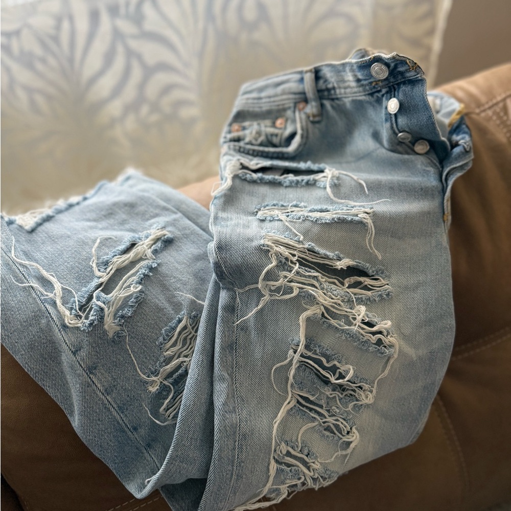 Distressed Light Blue Women's Jeans